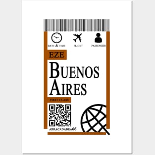 buenos aires flight ticket boarding pass Posters and Art